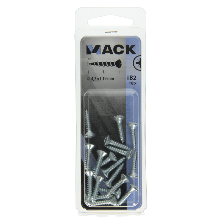 Afbeelding laden in galerijviewer, Mack 1017486 - zelftappende schroef bvk verz.18 st 4,2 x 19 mm | 10 stuks