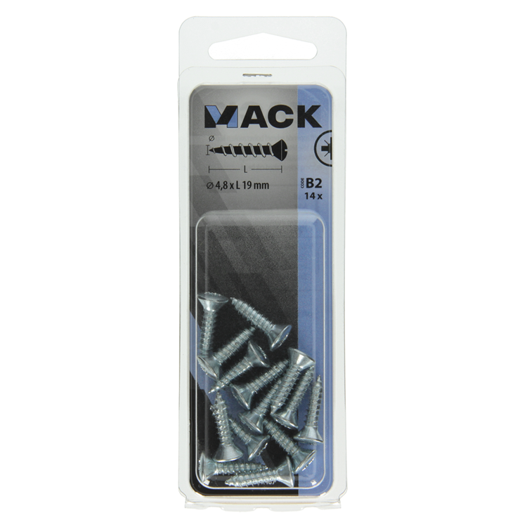 Afbeelding laden in galerijviewer, Mack 1017487 - zelftappende schroef bvk verz.14 st 4,8 x 19 mm | 10 stuks