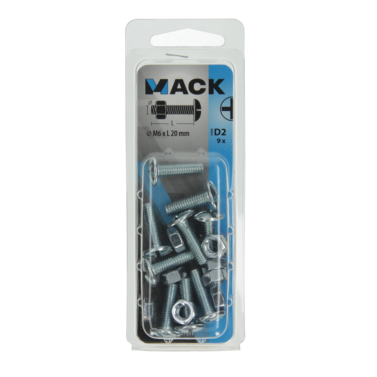 ギャラリービューアに画像をロードする, Mack 1017551 - kachelbout + moer staal verzinkt 9 st m6 x 20 mm | 5 stuks