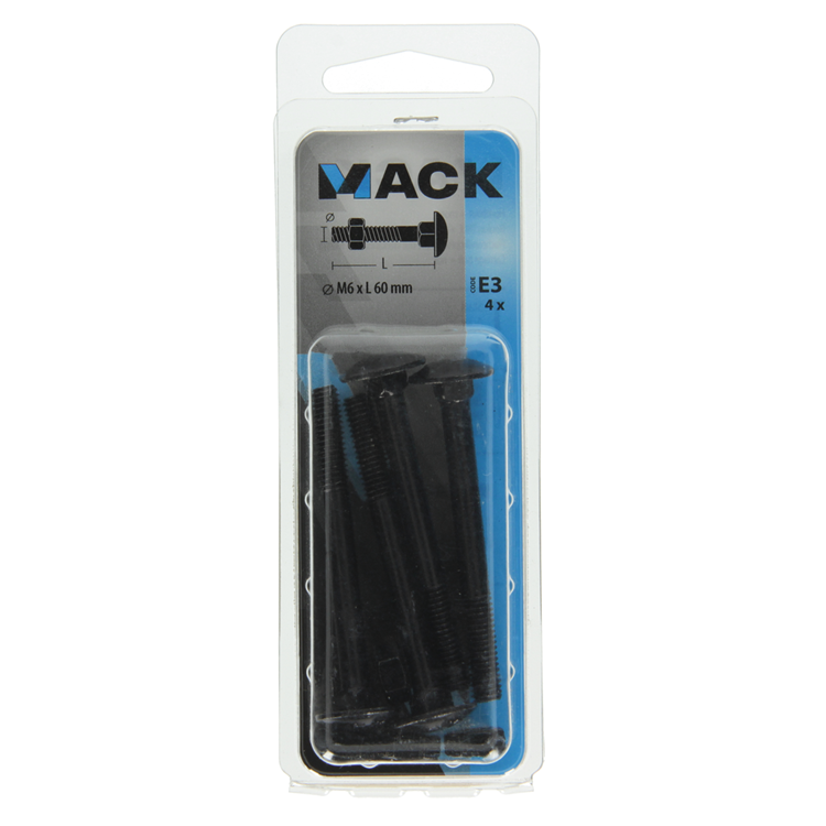ギャラリービューアに画像をロードする, Mack 1017598 - houtbout + moer zwart 6,0 x 60 mm 4st | 5 stuks