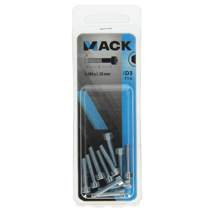 Afbeelding laden in galerijviewer, Mack 1017645 - binnenzeskant bout cyl.kop verz. 11 st m4 x 20 mm | 10 stuks