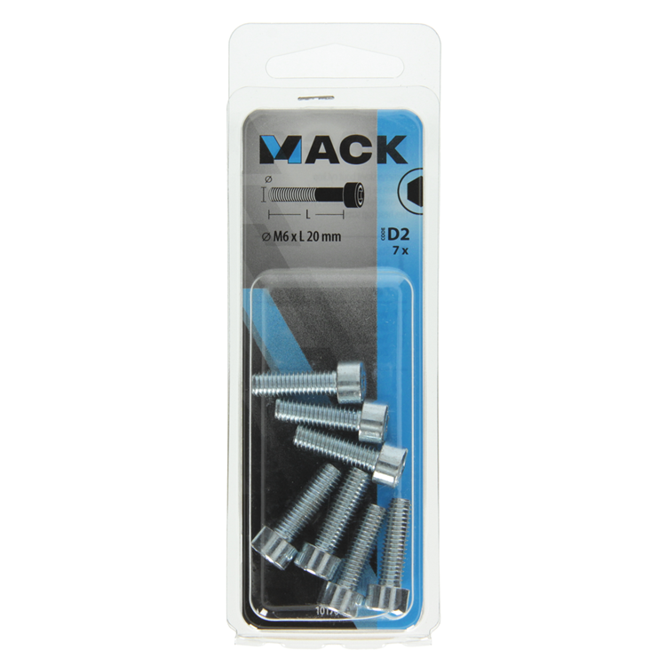 Afbeelding laden in galerijviewer, Mack 1017649 - binnenzeskant bout cyl.kop verz. 7 st m6 x 20 mm | 10 stuks