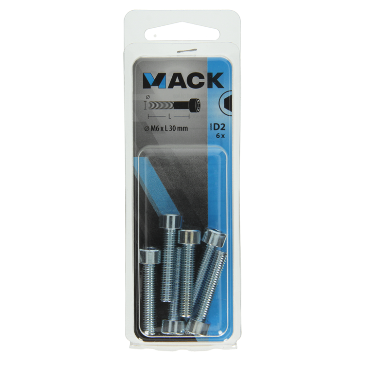 Afbeelding laden in galerijviewer, Mack 1017650 - binnenzeskant bout cyl.kop verz. 6 st m6 x 30 mm | 10 stuks