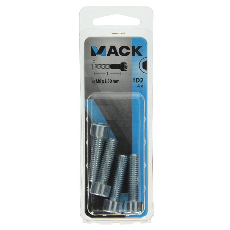 Chargez l'image dans la visionneuse de la galerie, Mack 1017653 - binnenzeskant bout cyl.kop verz. 4 st m8 x 30 mm | 10 stuks