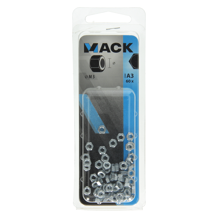 Afbeelding laden in galerijviewer, Mack 1017672 - zeskant moer staal verzinkt 60 st m 3 | 10 stuks