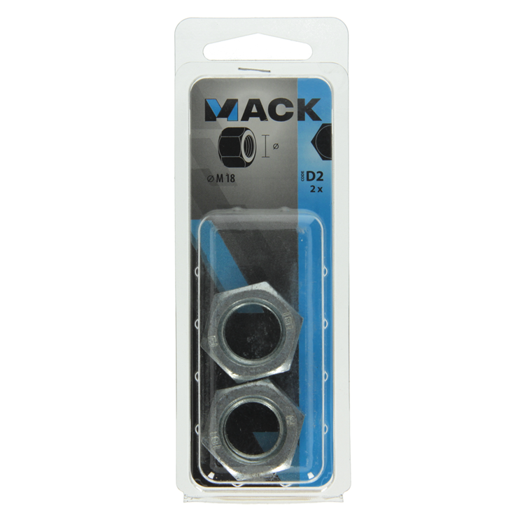 Afbeelding laden in galerijviewer, Mack 1017682 - zeskant moer staal verzinkt 2 st m 18 | 10 stuks