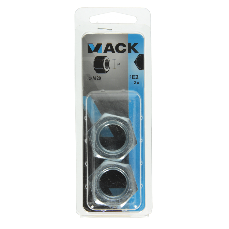 Afbeelding laden in galerijviewer, Mack 1017683 - zeskant moer staal verzinkt 2 st m 20 | 5 stuks