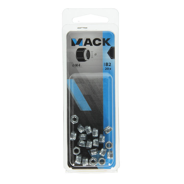 Afbeelding laden in galerijviewer, Mack 1017684 - zeskant borgmoer staal verzinkt 20 st m4 | 10 stuks