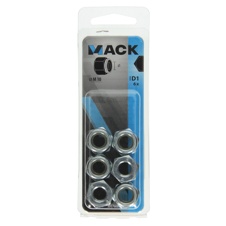 Afbeelding laden in galerijviewer, Mack 1017688 - zeskant borgmoer staal verzinkt 6 st m10 | 10 stuks