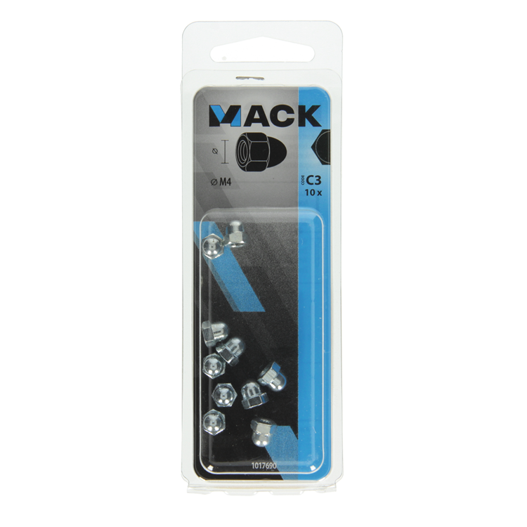 Afbeelding laden in galerijviewer, Mack 1017690 - zeskant dopmoer staal verzinkt10 st m4 | 10 stuks