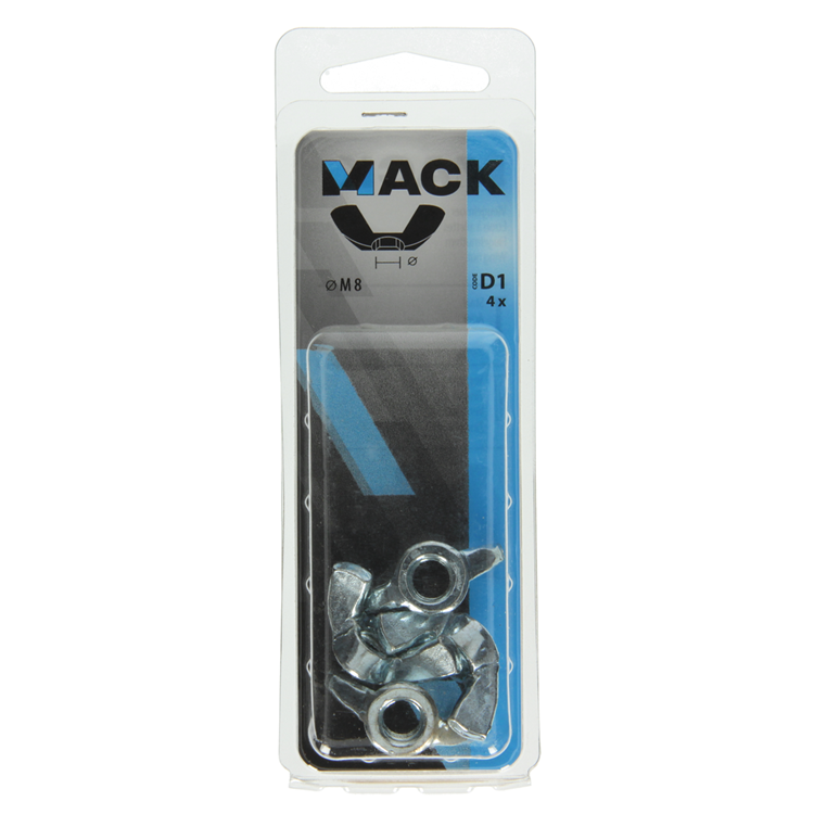 Chargez l'image dans la visionneuse de la galerie, Mack 1017699 - vleugelmoer staal verzinkt 4 st m8 | 10 stuks
