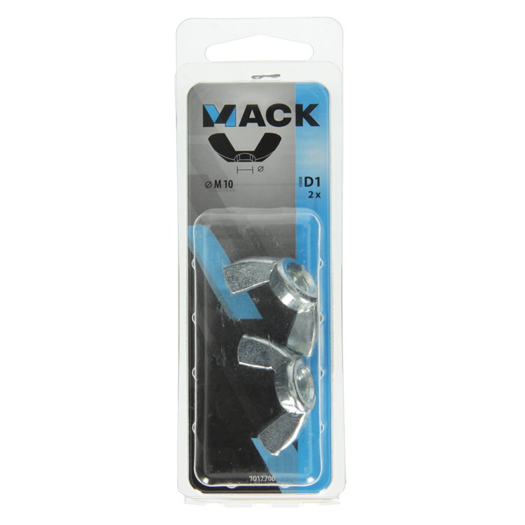 Afbeelding laden in galerijviewer, Mack 1017700 - vleugelmoer staal verzinkt 2 st m10 | 5 stuks