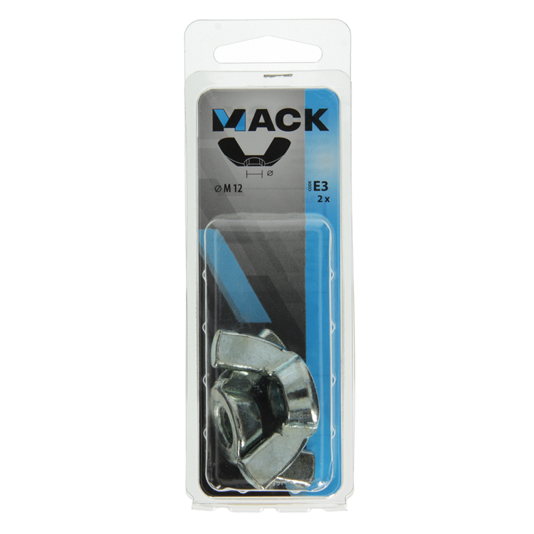 Afbeelding laden in galerijviewer, Mack 1017701 - vleugelmoer staal verzinkt 2 st m12 | 5 stuks