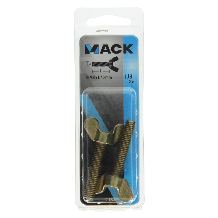 Afbeelding laden in galerijviewer, Mack 1017703 - vleugelschroef geelverzinkt 2 st m8 x 40 mm | 10 stuks
