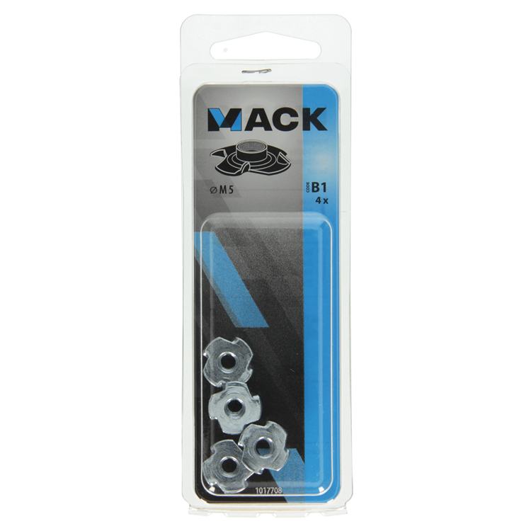 Afbeelding laden in galerijviewer, Mack 1017708 - inslagmoer staal verzinkt 4 st m5 | 10 stuks