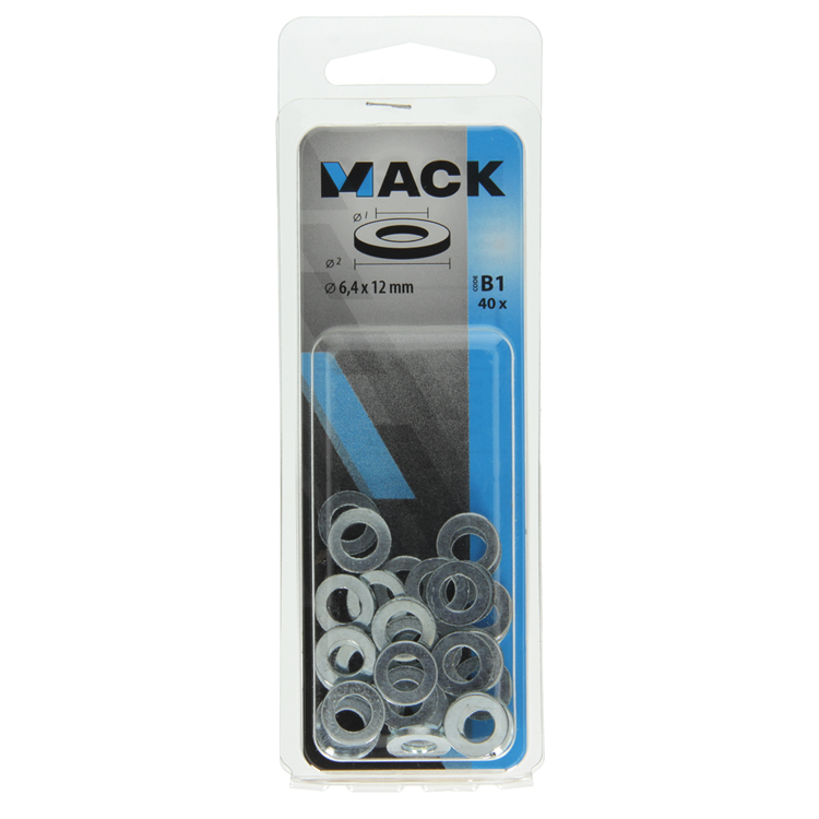 Afbeelding laden in galerijviewer, Mack 1017714 - sluitring staal verzinkt 40 st 6,4 x 12 mm | 10 stuks