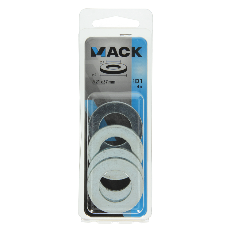 Afbeelding laden in galerijviewer, Mack 1017722 - sluitring staal verzinkt 4 st 21 x 37 mm | 10 stuks