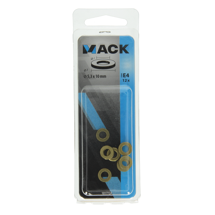 Afbeelding laden in galerijviewer, Mack 1017724 - sluitring messing 12 st 5,3 x 10 mm | 10 stuks