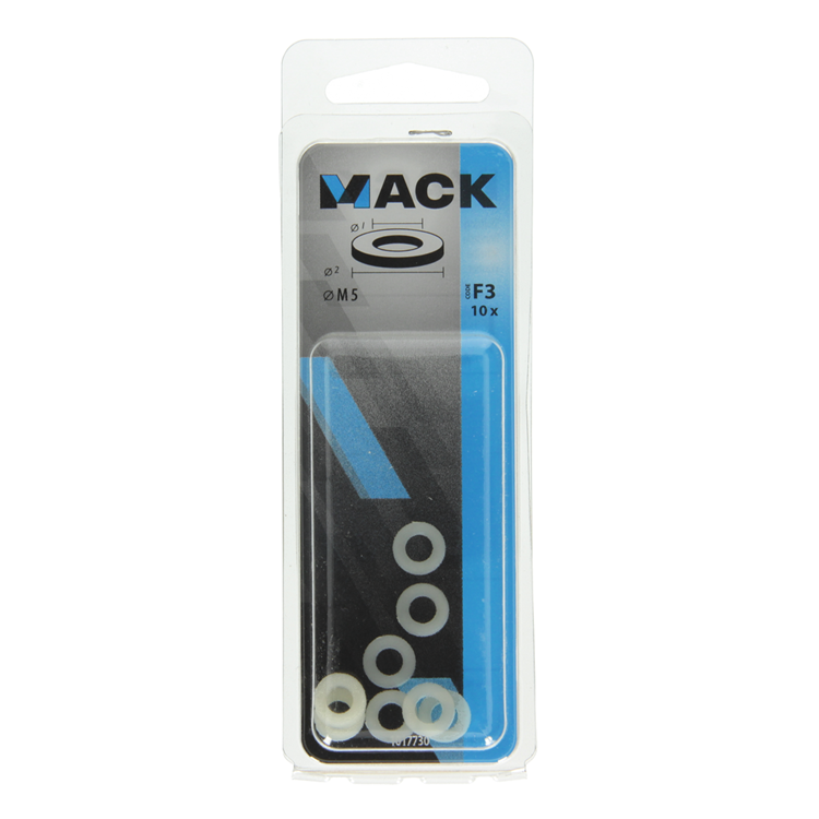 Afbeelding laden in galerijviewer, Mack 1017730 - sluitring nylon 10 st m5 | 10 stuks