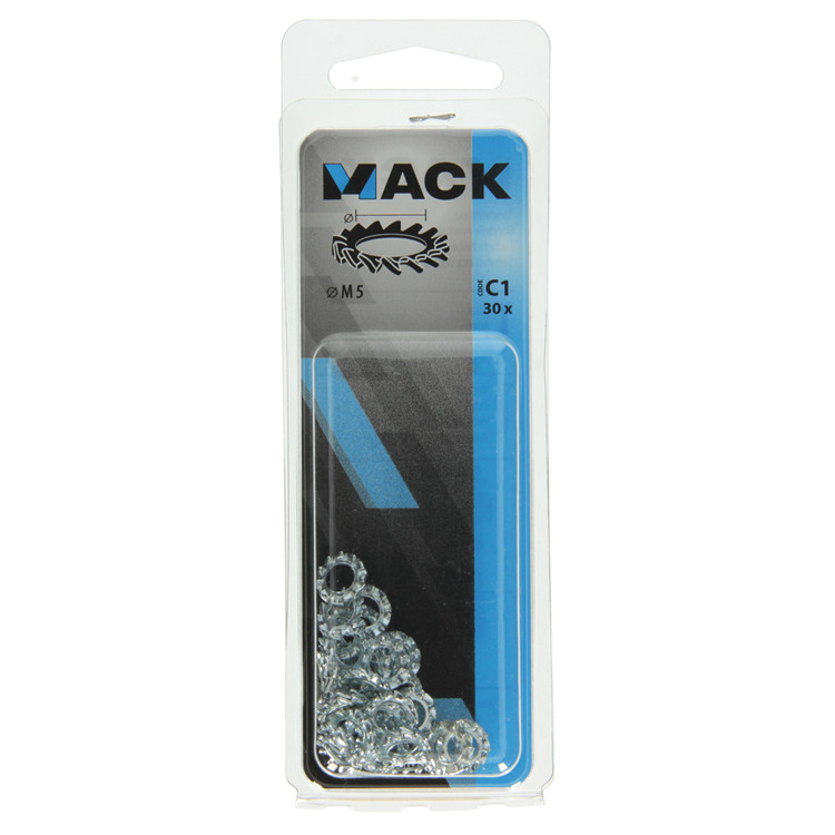 Afbeelding laden in galerijviewer, Mack 1017748 - tandveerring staal verzinkt 30 st m5 | 10 stuks