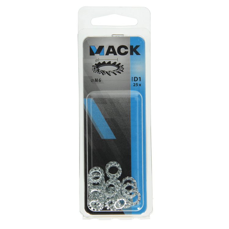 Afbeelding laden in galerijviewer, Mack 1017749 - tandveerring staal verzinkt 25 st m6 | 10 stuks