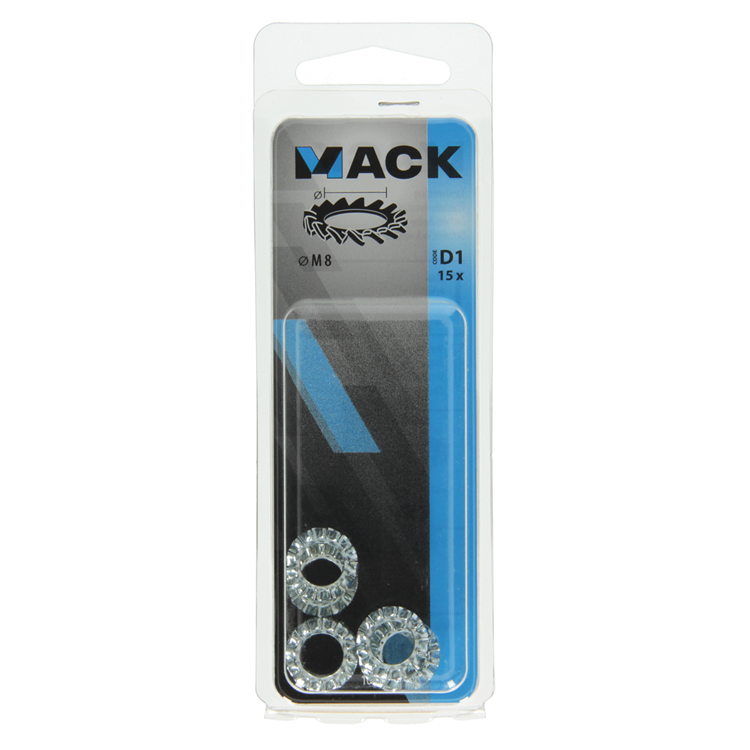Afbeelding laden in galerijviewer, Mack 1017750 - tandveerring staal verzinkt 15 st m8 | 10 stuks