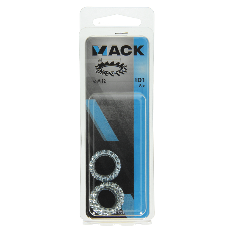 Afbeelding laden in galerijviewer, Mack 1017752 - tandveerring staal verzinkt 8st m12 | 10 stuks