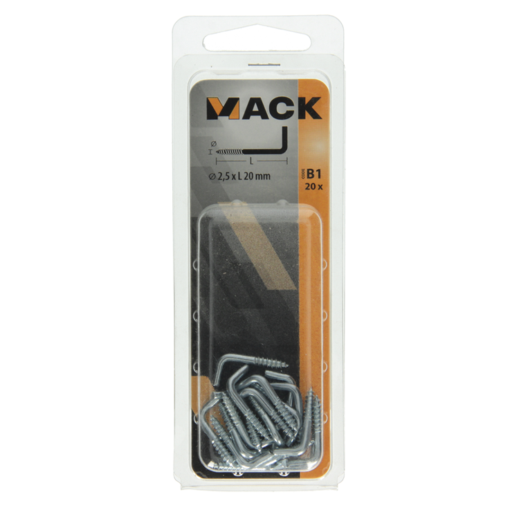 Afbeelding laden in galerijviewer, Mack 1017815 - schroefduim staal verzinkt 20 st 2,5 x 20 mm | 10 stuks