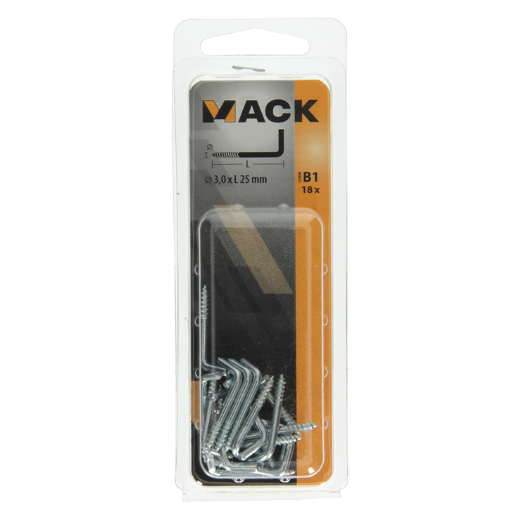 Afbeelding laden in galerijviewer, Mack 1017816 - schroefduim staal verzinkt 18st 3,0 x 25 mm | 10 stuks