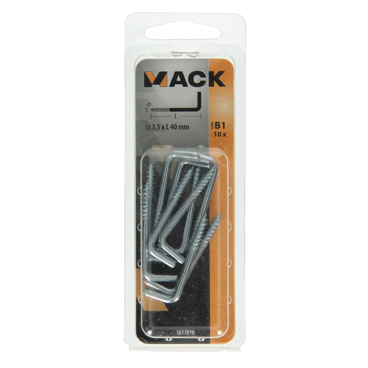 Afbeelding laden in galerijviewer, Mack 1017819 - schroefduim staal verzinkt 10 st 3,5 x 40 mm | 10 stuks