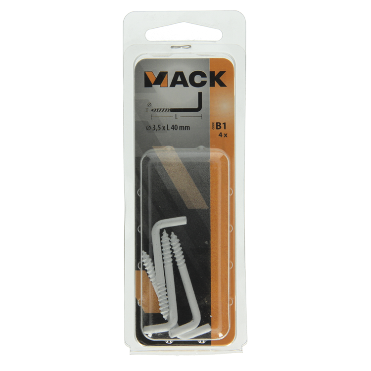Chargez l'image dans la visionneuse de la galerie, Mack 1017827 - schroefduim staal wit 4 st 3,5 x 40 mm | 10 stuks