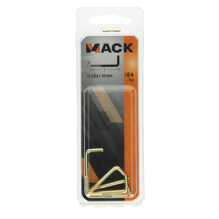 Afbeelding laden in galerijviewer, Mack 1019702 - schroefduim messing 5 st 3,0 x 30mm | 10 stuks