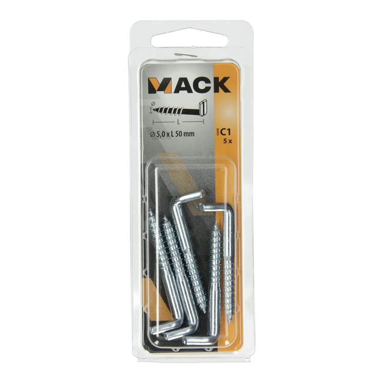 Afbeelding laden in galerijviewer, Mack 1017831 - schroefduim met gleuf staal verz. 5 st 5,0 x 50 mm | 10 stuks