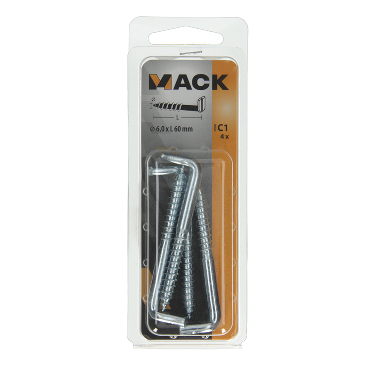 Afbeelding laden in galerijviewer, Mack 1017832 - schroefduim met gleuf staal verz. 4 st 6,0 x 60 mm | 10 stuks