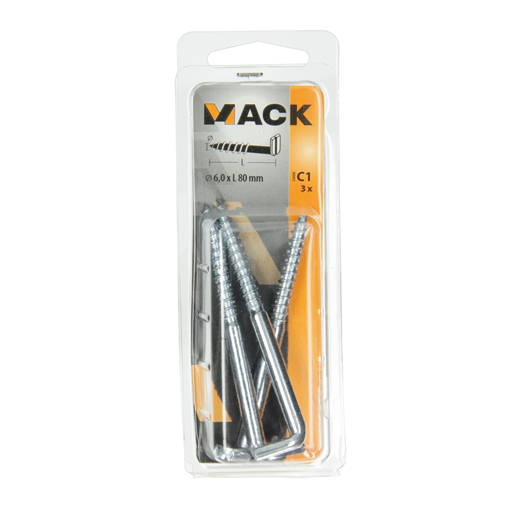 Cargue la imagen en el visor de la galería, Mack 1017833 - schroefduim met gleuf staal verz. 3 st 6,0 x 80 mm | 10 stuks