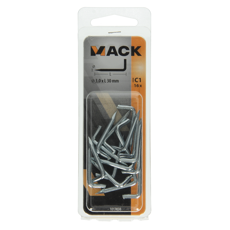 Afbeelding laden in galerijviewer, Mack 1017838 - puntduim staal verzinkt 16 st 3,0 x 30 mm | 10 stuks