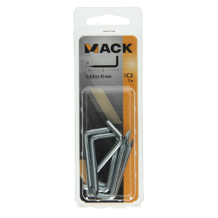 Afbeelding laden in galerijviewer, Mack 1017841 - puntduim staal verzinkt 7 st 4,0 x 45 mm | 10 stuks