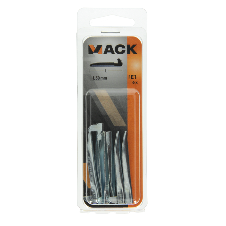 Afbeelding laden in galerijviewer, Mack 1019710 - wandhaak staal blauw gehard 6 st 50 mm | 10 stuks