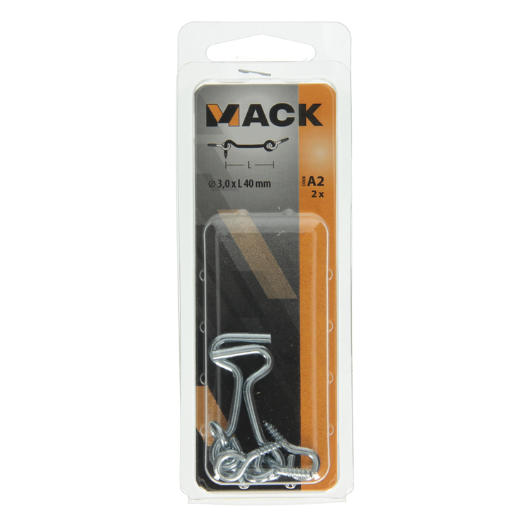 Afbeelding laden in galerijviewer, Mack 1017846 - windhaak staal verzinkt 2 st 3,0 x 40 mm | 10 stuks