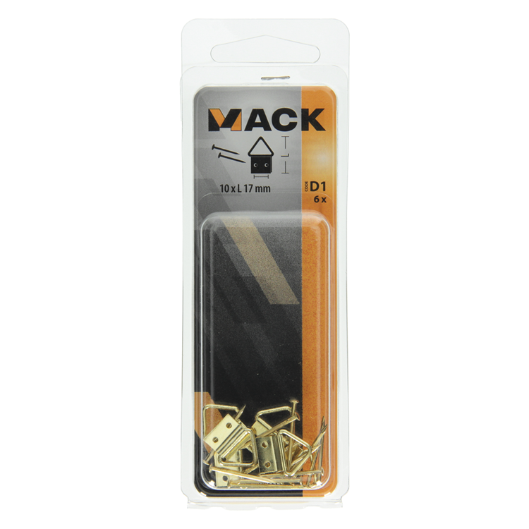 Afbeelding laden in galerijviewer, Mack 1017858 - kaderhanger staal vermessingd 6 st 10 x 17 mm | 10 stuks