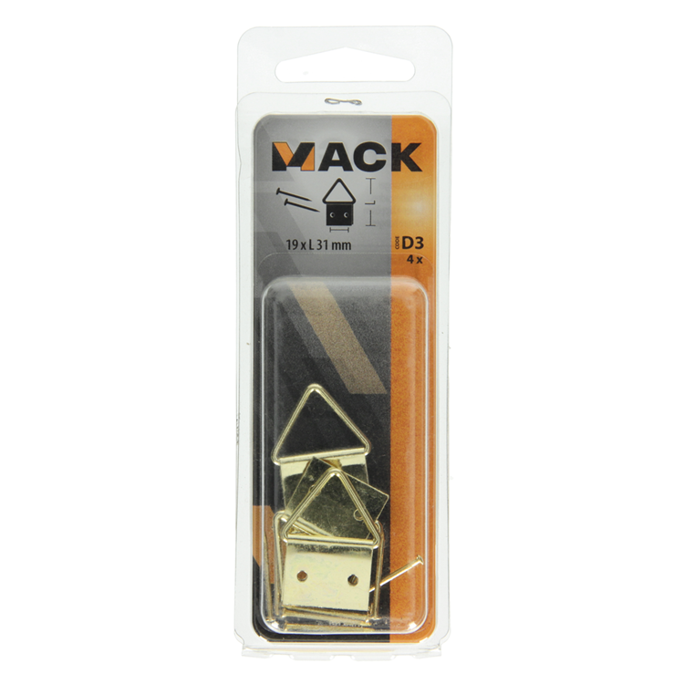 Afbeelding laden in galerijviewer, Mack 1017861 - kaderhanger staal vermessingd 4 st 19 x 31 mm | 10 stuks