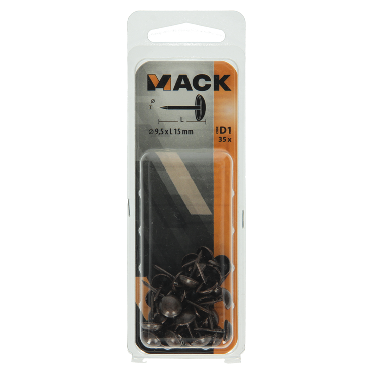Afbeelding laden in galerijviewer, Mack 1017864 - garniernagel staal verbronsd 35 st 9,5 x 15 mm | 10 stuks