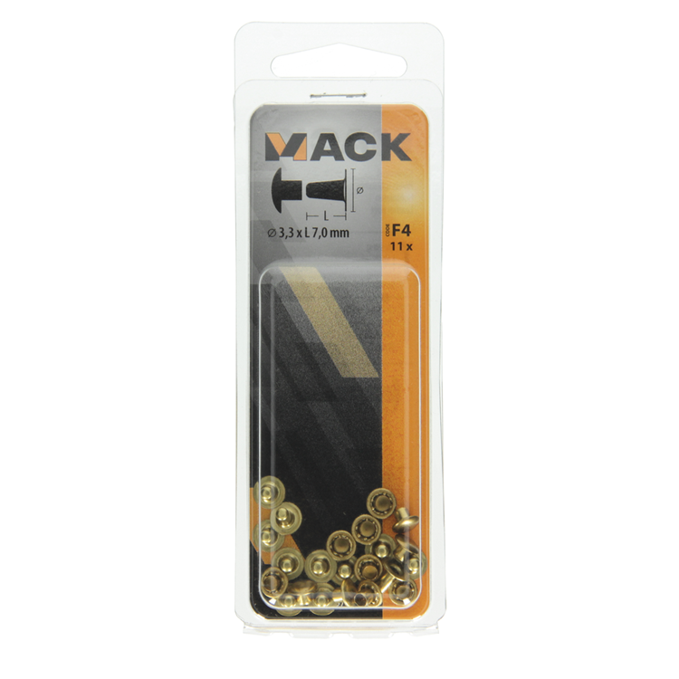 Afbeelding laden in galerijviewer, Mack 1019714 - klinknagel messing 11 st 3,3 x 7,0mm | 10 stuks