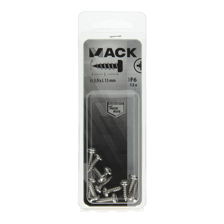 Afbeelding laden in galerijviewer, Mack 1019784 - zelftappende schroef cyl.kop a2 12 st 3,9 x 13 mm | 10 stuks