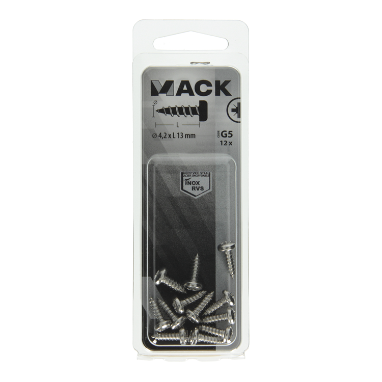 Afbeelding laden in galerijviewer, Mack 1019788 - zelftappende schroef cyl.kop a2 12 st 4,2 x 13 mm | 10 stuks