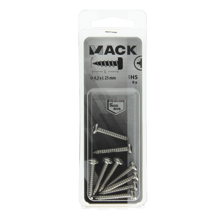 Afbeelding laden in galerijviewer, Mack 1019791 - zelftappende schroef cyl.kop a2 9 st 4,2 x 25 mm | 10 stuks