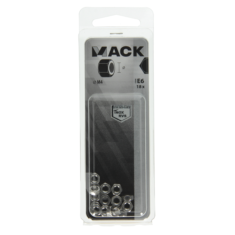 Afbeelding laden in galerijviewer, Mack 1019850 - zeskantmoer inox a2 18 st m4 | 10 stuks