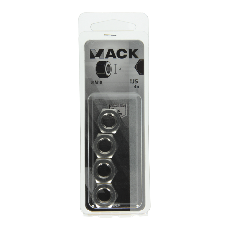 Afbeelding laden in galerijviewer, Mack 1019854 - zeskantmoer inox a2 4 st m10 | 10 stuks