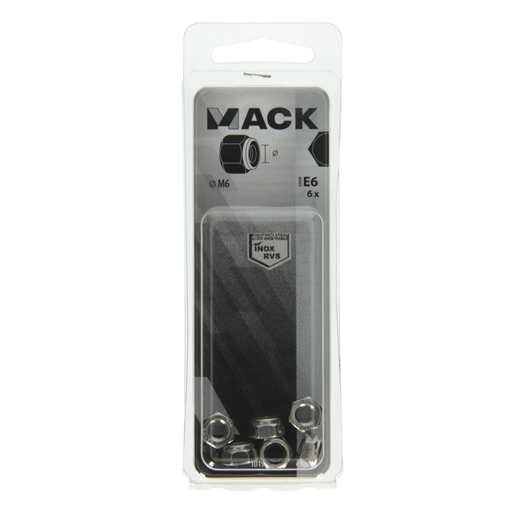 Afbeelding laden in galerijviewer, Mack 1019858 - zeskant borgmoer inox a2 6 st m 6 | 10 stuks