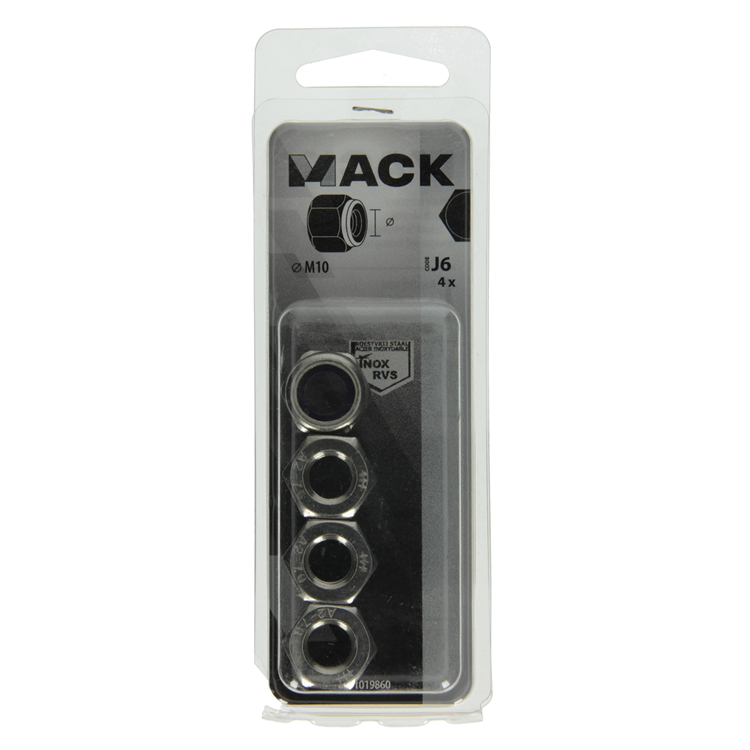 Chargez l'image dans la visionneuse de la galerie, Mack 1019860 - zeskant borgmoer inox a2 4 st m 10 | 10 stuks